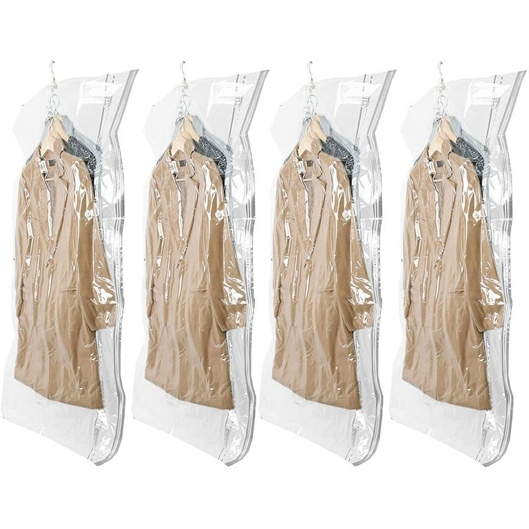 Vakuum-aufbewahrungsbeutel Für Hängende Kleidung, 4er-pack (105 × 70 Cm), Vakuumbeutel Für Kleidung, Mäntel, Jacken, Sparen 80 % Platz, Schrank-organizer