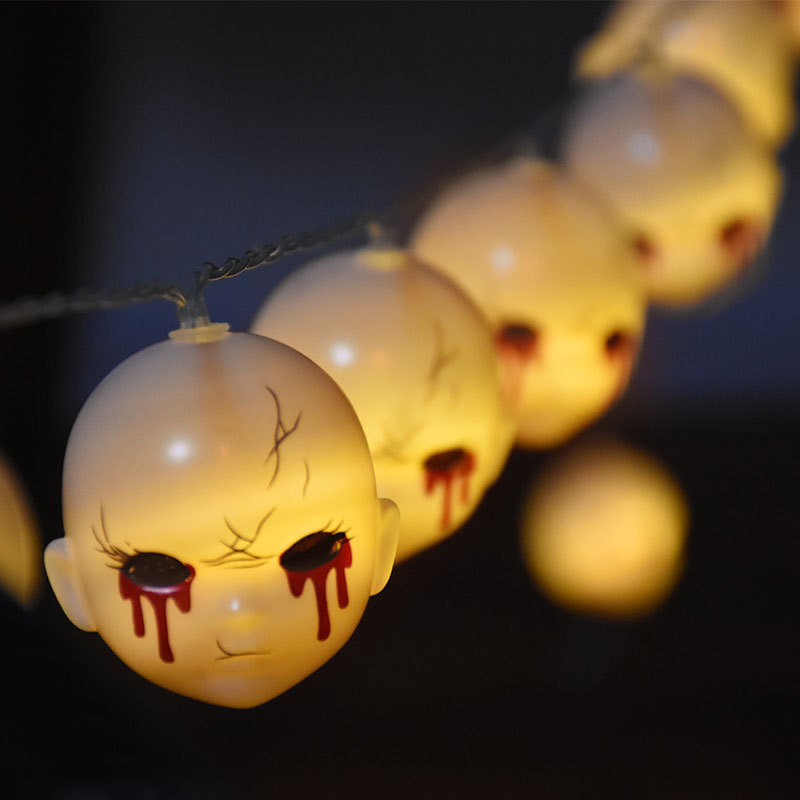 Halloween Party Geister Gesicht String Lichter Outdoor Dekoration Atmosphäre Requisiten Usb Typ 3 Meter 20 Lichter