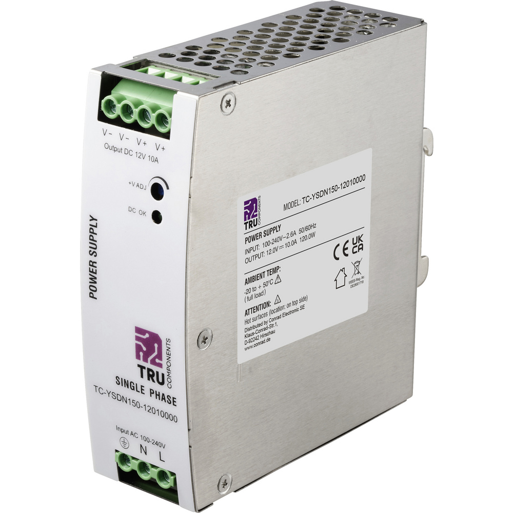Tru Components Tc-13807984 Hutschienen-netzteil (din-rail) 12 V/dc 10 A 120 W Anzahl Ausgänge:1 X