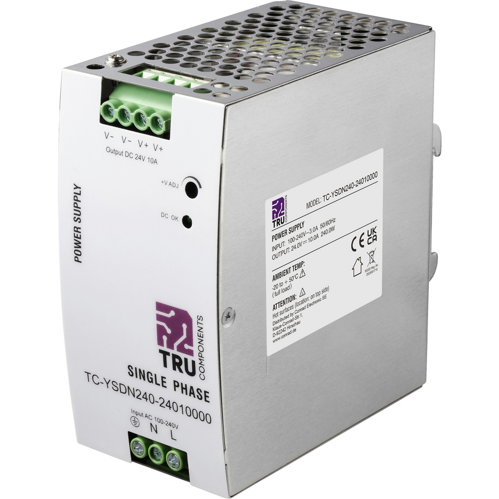 Tru Components Tc-13807992 Hutschienen-netzteil (din-rail) 24 V/dc 10 A 240 W Anzahl Ausgänge:1 X