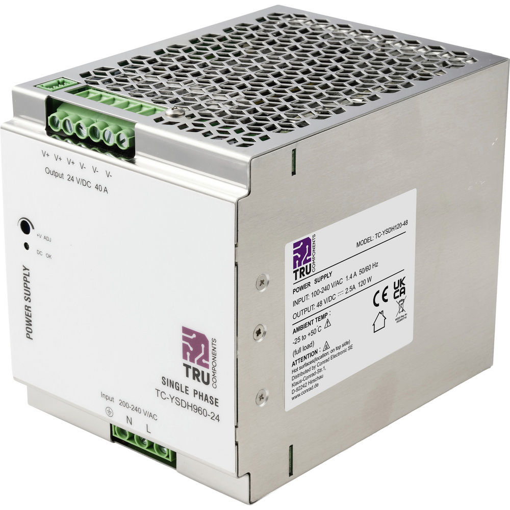 Tru Components Tc-13850168 Hutschienen-netzteil (din-rail) 24 V/dc 40 A 960 W Anzahl Ausgänge:1 X