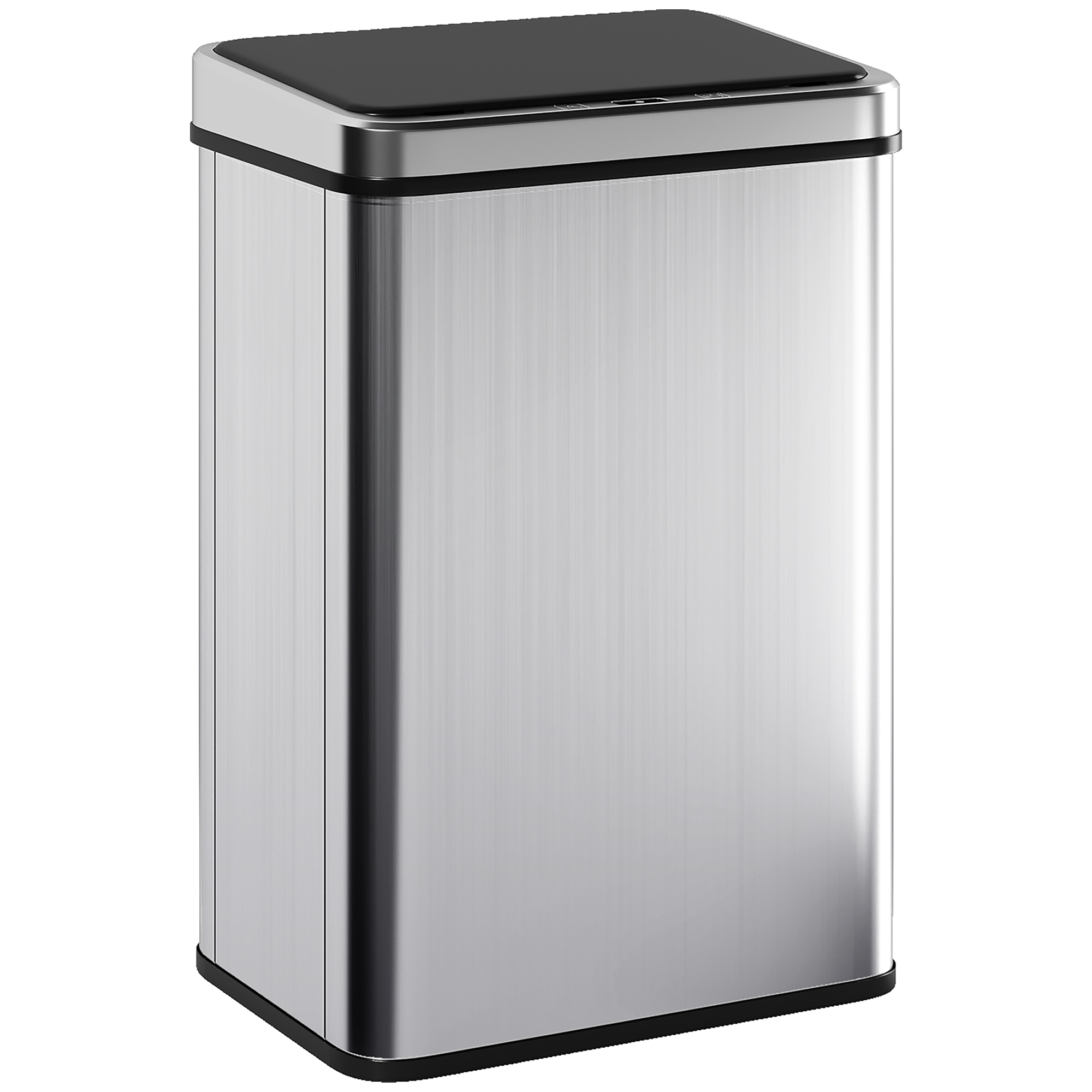 40-liter-sensor-abfalleimer, Soft-close-deckel, Automatischer Küchenabfalleimer, Edelstahl, Silber