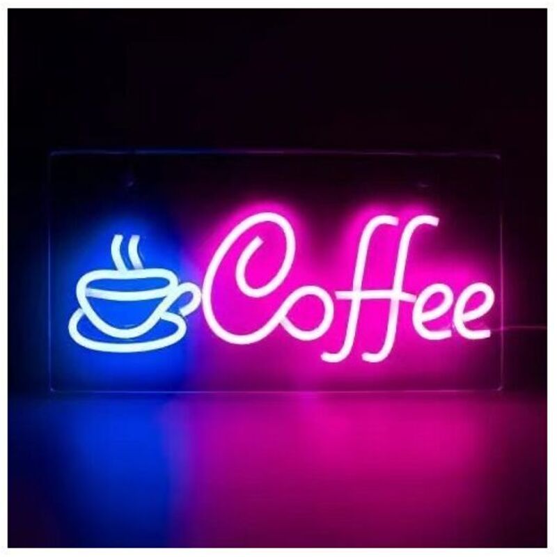 Tigrezy – Pinke Led-neonlampe „kaffee“ – Dekorative Leuchtreklame Für Cafés, Bars Und Clubs – Festliche Atmosphäre – Länge 1 M