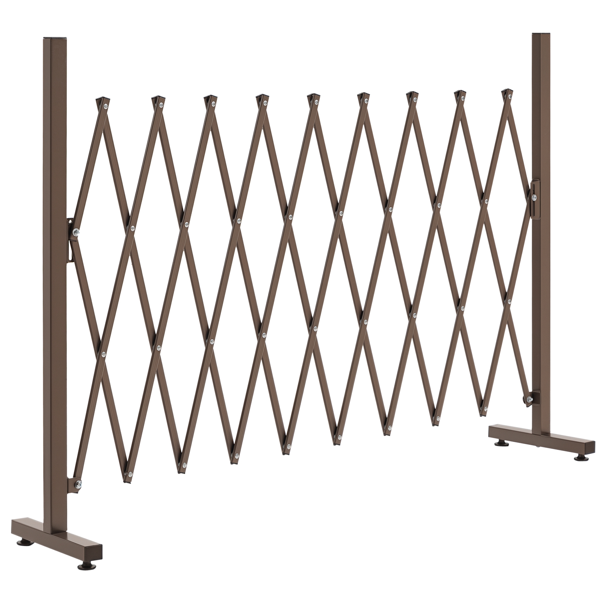 Ausziehbare, Einziehbare Sicherheitsbarriere, 250 X 31 X 104 Cm (l X B X H), Aluminium, Schokoladenbraun