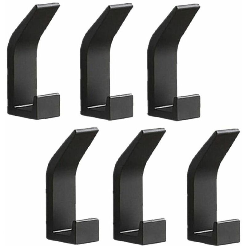 6er-set Wandhaken, Handtuchhaken, Türhaken, Kein Bohren Erforderlich, Kleiderhaken Aus Aluminium, Selbstklebende Wandgarderobe, Schwarz