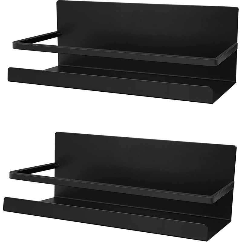 Tigrezy Kühlschrankablage, 2-teiliges Magnetisches Gewürzregal, Magnetische Kühlschrankablage, Kühlschrankorganizer, Platzsparend Für Die Küche (schwarz)
