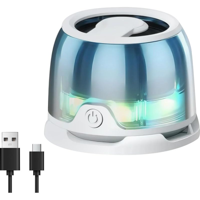 Tragbarer Magnetischer Bluetooth-lautsprecher Mit Rgb-beleuchtung Und 3d-soundeffekten, Metallischer Oberfläche Und Usb-c-ladeanschluss