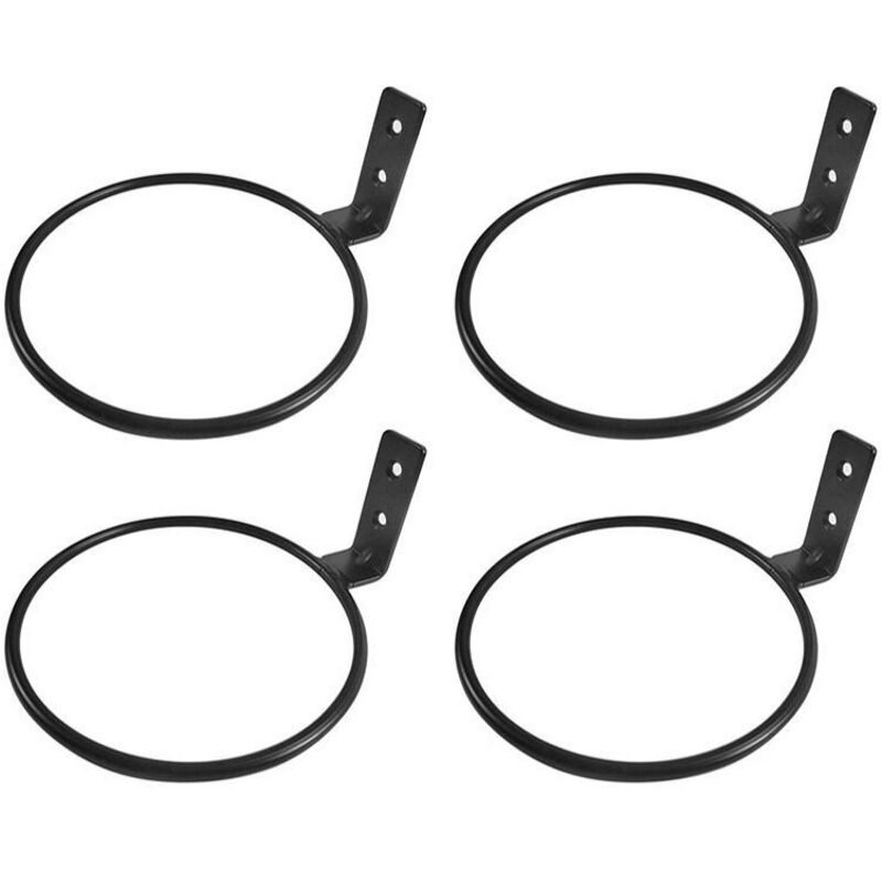 Set Aus 4 Robusten, Rostbeständigen Metallringhaken Zur Aufhängung Von Blumentöpfen – Dezentes, Modernes Design