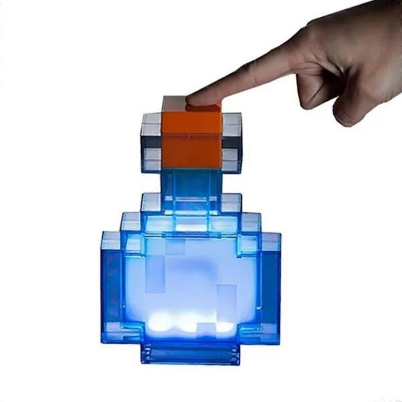 Led-schreibtischlampe In Minecraft-flaschenform – Farbwechselnde Nachtlichtlampe, 18 Cm Hoch, Ideal Für Kinderzimmer, Gaming-dekoration Und Gemütliche Abendstimmung