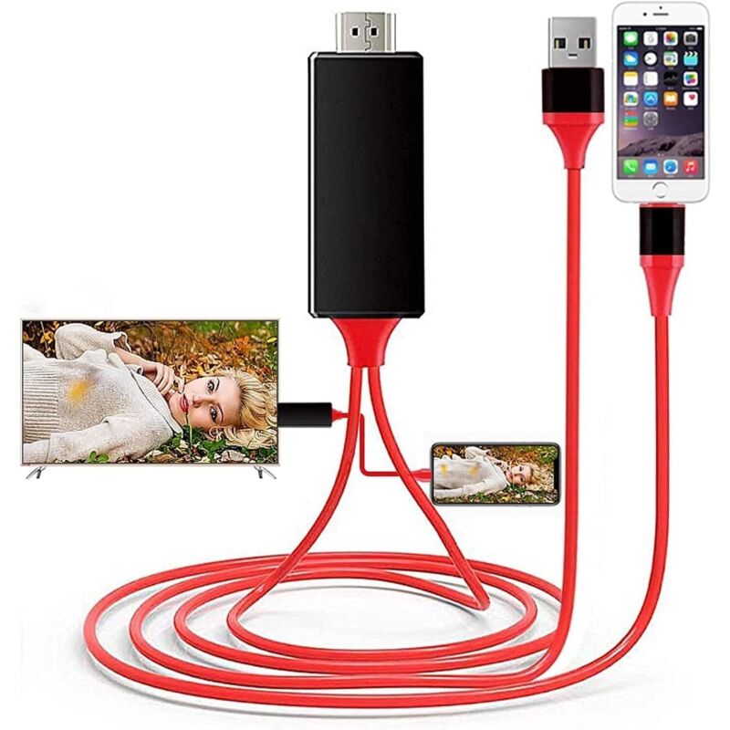 Lightning-zu-hdmi-kabel Für Iphone Und Ipad – Direkte Projektion Auf Tv Oder Beamer, Hd-1080p-bildschirm-duplikation Ohne Software Oder Treiber, Plug-and-play