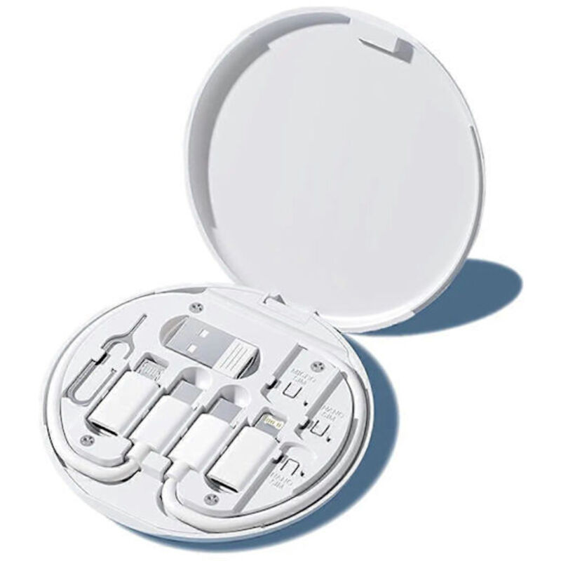Multifunktionales Usb-c-kabel Mit Schnellladung (60 W Power Delivery Pd), Hochgeschwindigkeits-datentransfer, Kompatibel Mit Iphone Und Xiaomi-smartphones – Inkl. Reiseetui Und Aufbewahrungsadapter