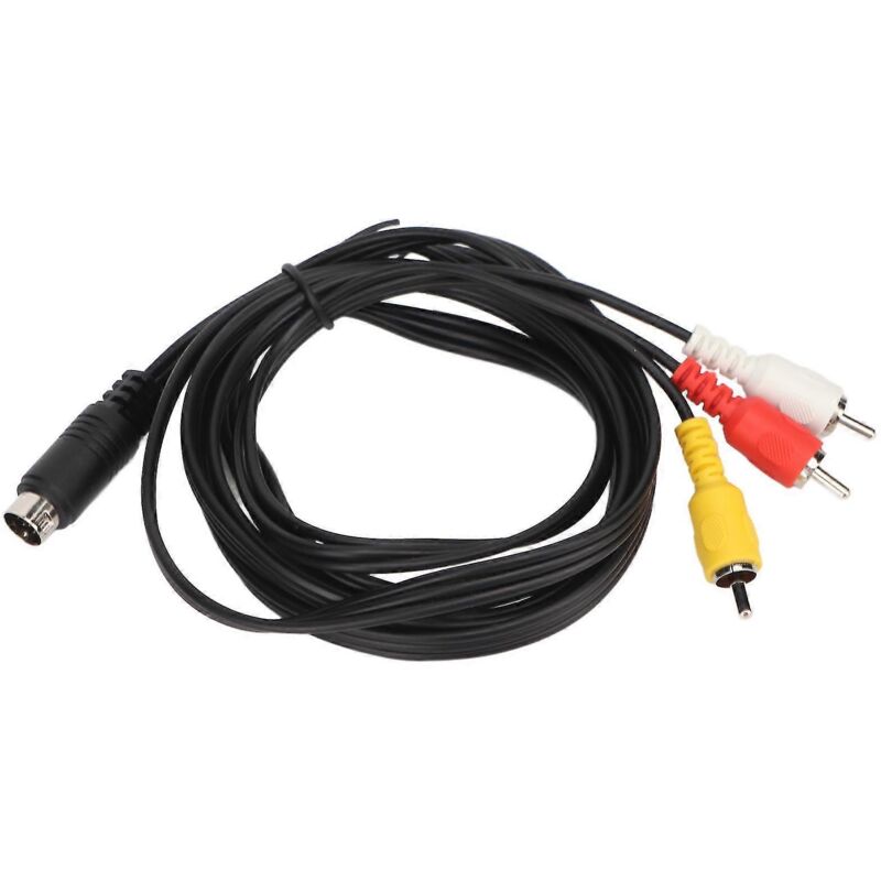 9-poliger Mini-din- Auf 3×rca-buchse-kabel – Vernickelt, Für Composite-audio-/videossignale (cvbs), Kompatibel Mit Fernsehern, Av-empfängern Und Monitoren – Länge: 1,8 M