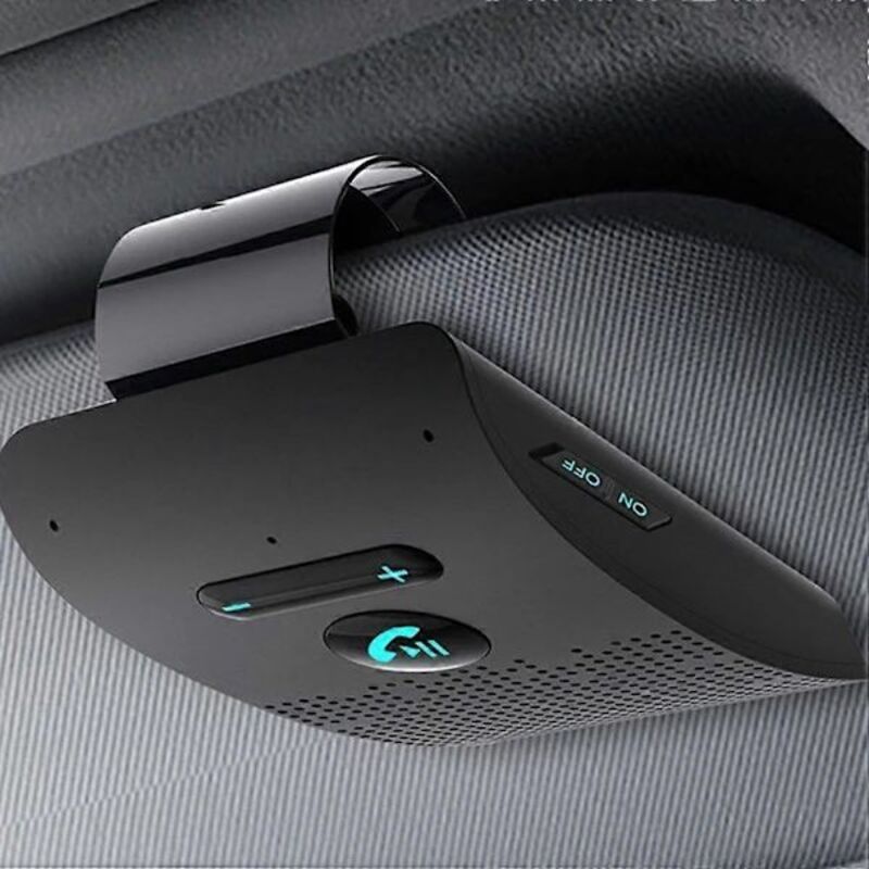 Bluetooth-kopfhörer 5.0 Fürs Auto – Bluetooth-audioempfänger Mit Sonnenblendenhalterung, Integriertem Lautsprecher, Freihändiger Musikwiedergabe Und Zwei Mikrofonen Für Klare Anrufe
