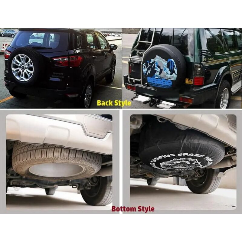 Pvc-kunstleder-schutzhülle Für Ersatzreifen Mit 14 Zoll – Kompatibel Mit 4×4-fahrzeugen, Suvs Und Jeeps (z. B. Suzuki Jimny), Wetter- Und Schmutzbeständig