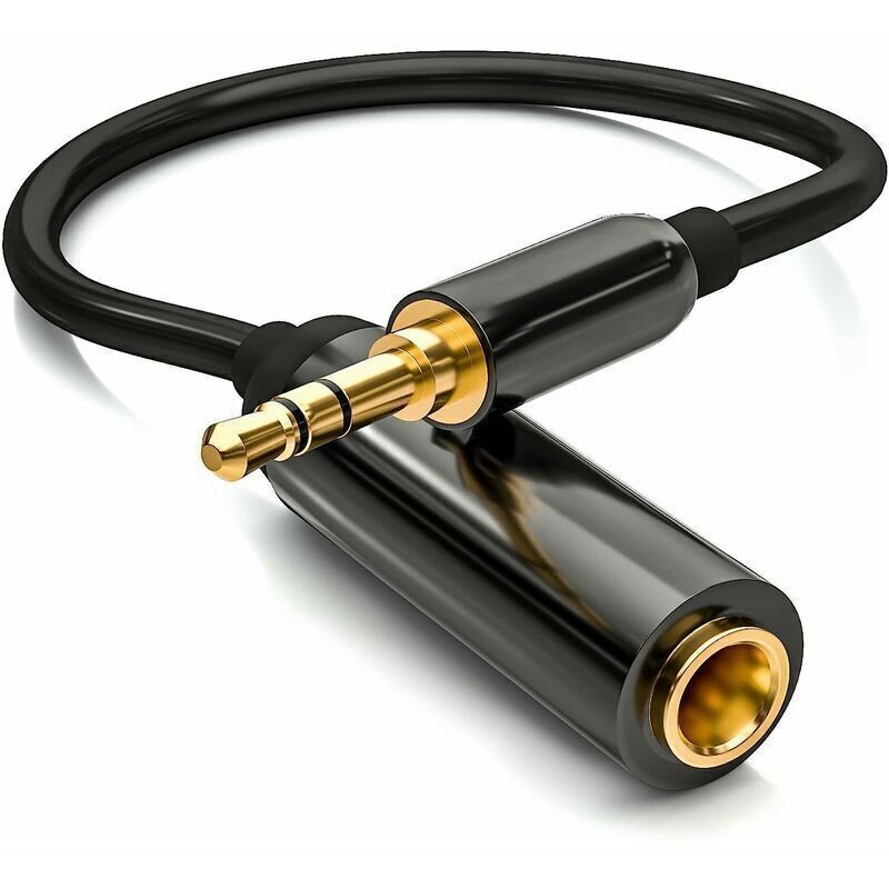 Stereo-audiokabel-adapter 3,5 Mm Auf 6,35 Mm (1/4 Zoll) Mit Vergoldeten Kontakten Zur Korrosionsvermeidung, Robustem Aluminiumgehäuse, Kompatibel Mit Kopfhörern, Laptops, Gitarren Und Klavieren – Läng