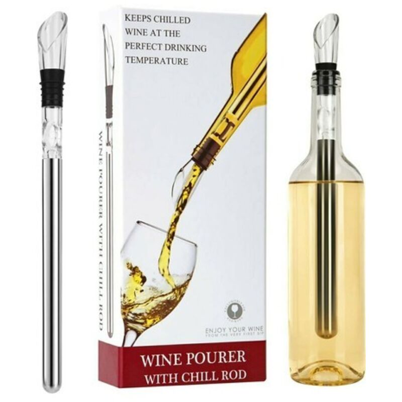Wein-kühler Aus Edelstahl Mit Karaffe Und Kühlstab – Kühlt Flaschen Schnell Ohne Verdünnung, Ideal Für Rot-, Weiß- Und Roséwein
