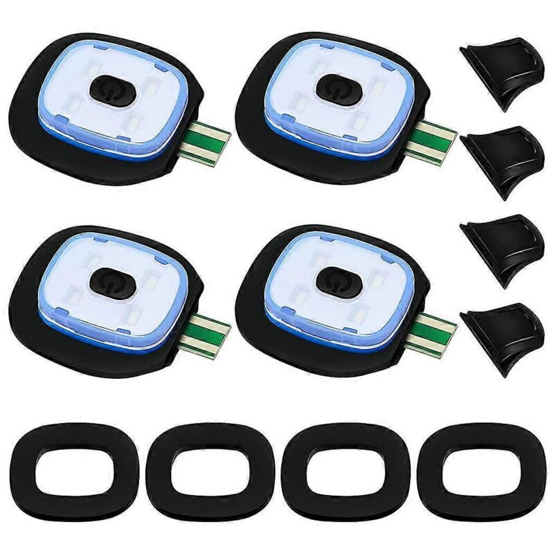 Led-lampe Mit Usb-aufladung Für Strickmütze – 4er-set, 3 Beleuchtungsstufen (hell, Mittel, Schwach), Weißes Licht, Ideal Für Nächtliche Aktivitäten, Wandern Oder Handarbeiten