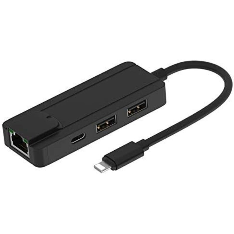 Lightning-zu-rj45-ethernet-adapter Für Iphone Und Ipad – Kompatibel Mit Ios 12 Bis 17 – Hochgeschwindigkeits-kabelverbindung (10/100 Mbps) – Mfi-zertifiziert