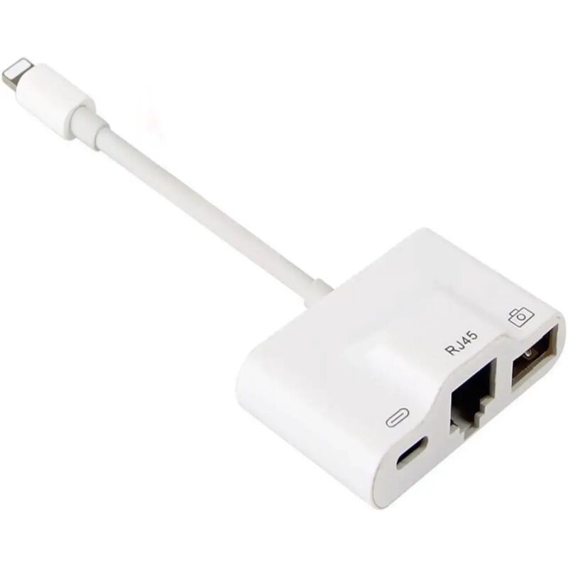 Ethernet-adapter Lan 10/100 Mbps Mit Lightning-anschluss Und Rj-45-buchse Für Iphone Und Ipad (8-poliger Lightning-anschluss)