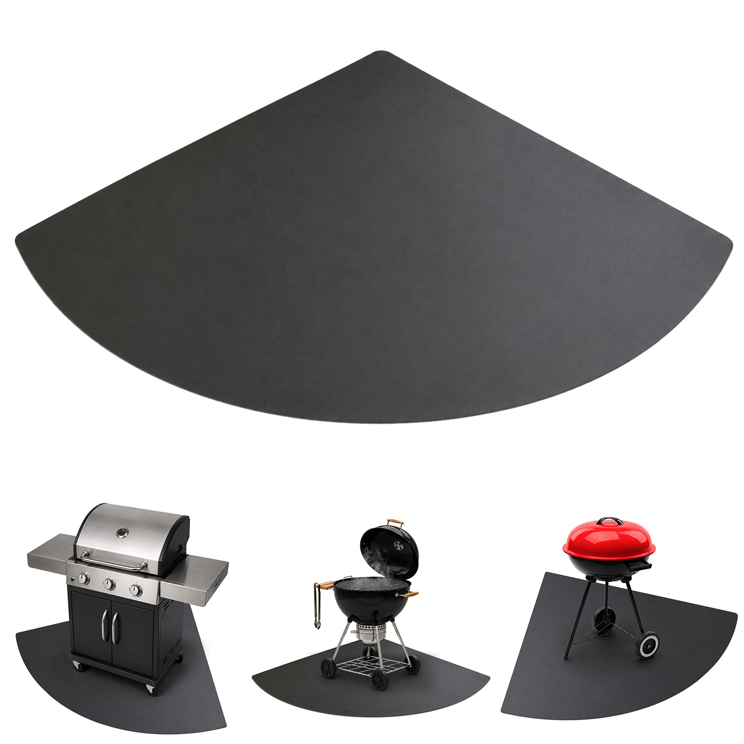 Stahl Funkenschutzplatte Viertelkreis Grillunterlage Eckform Metall Bodenplatte Für Terrasse 100x100 Cm