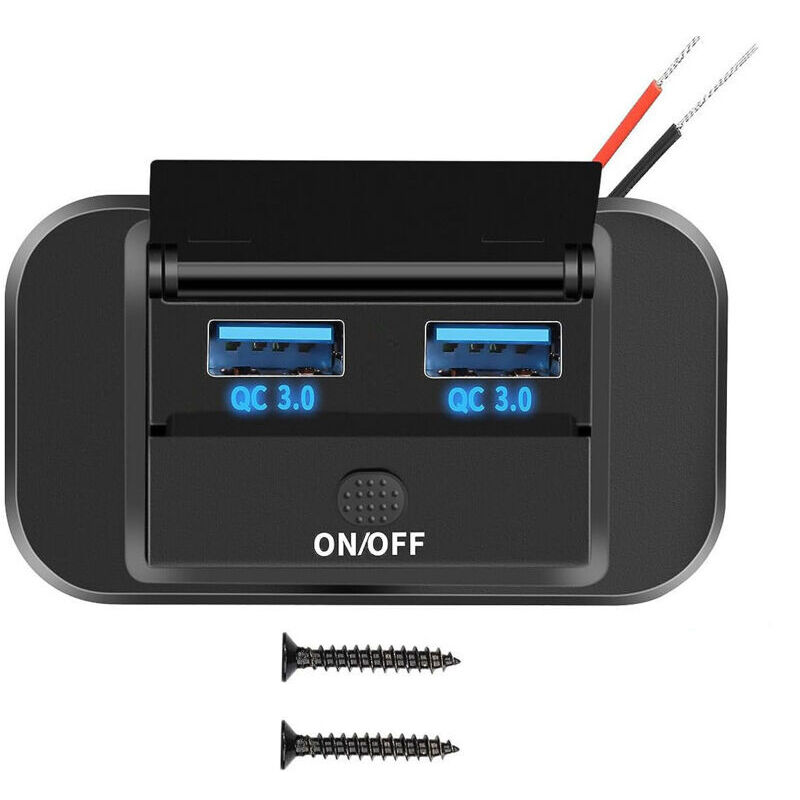 12v/24v 2-port Qc 3.0 36w Wasserdichtes Kfz-ladegerät Mit Ein-/ausschalter Für Fahrzeuge Und Boote - Ulisem