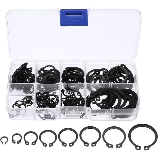 Sicherungsringe (innen Und Außen), Stahl, 8 Größen, 160 Stück, Aufbewahrungsbox, Achsen, Mechanische Bauteile – Ulisem