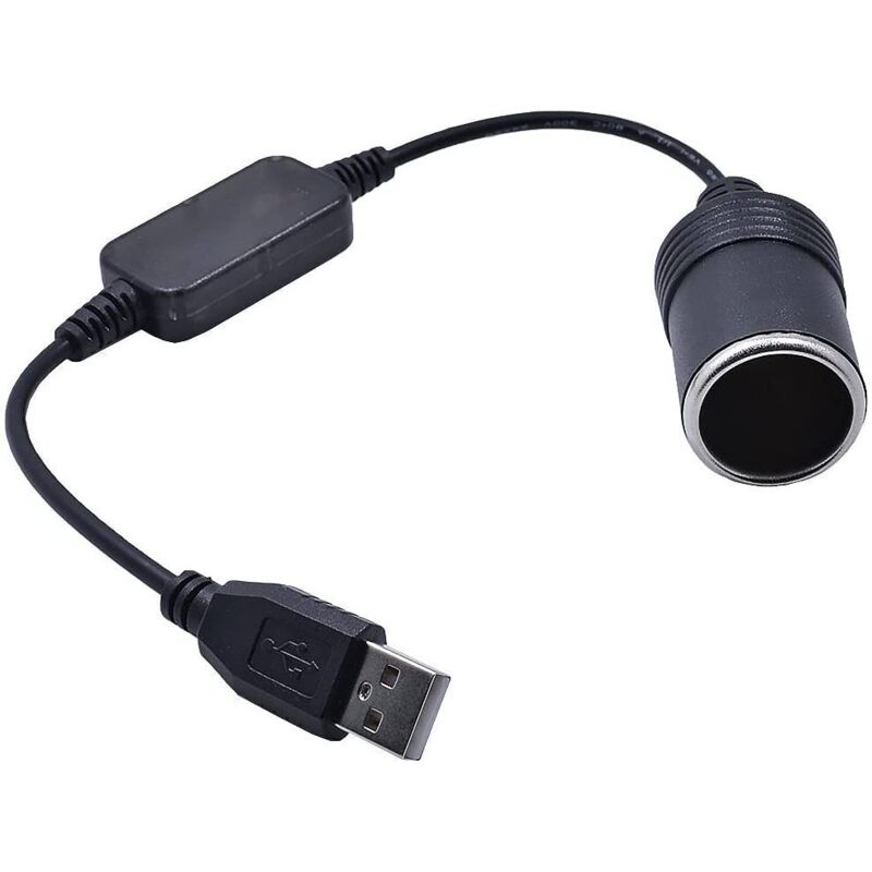 Usb-a-stecker Auf 12-v-kfz-zigarettenanzünder-adapter – Kompaktes Und Robustes Kabel, Überspannungsschutz – Ulisem