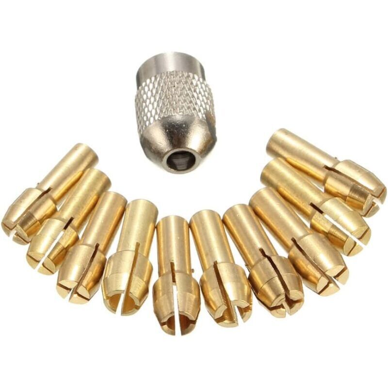 Messing-drehwerkzeugklemmen, 10er-set, Schäfte 0,3 Bis 3,2 Mm Und 4,2 Mm, Silber- Und Goldfarben Ausgeführt – Ulisem