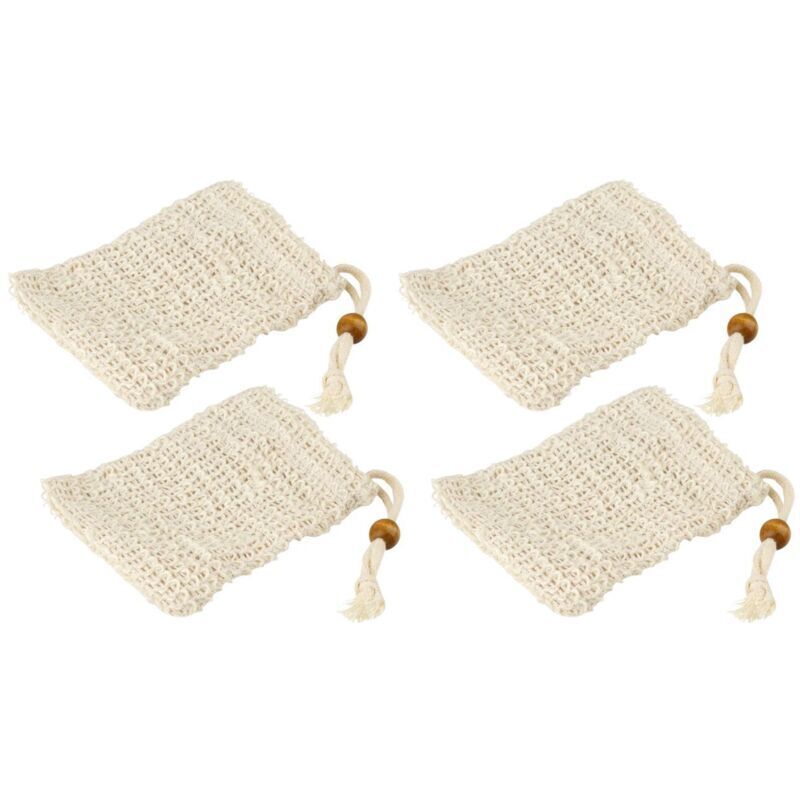 Sisal-seifenbeutel, 4er-set, Natürliche Peelingbeutel Für Empfindliche Haut, Biologisch Abbaubar, Zero Waste – Ulisem