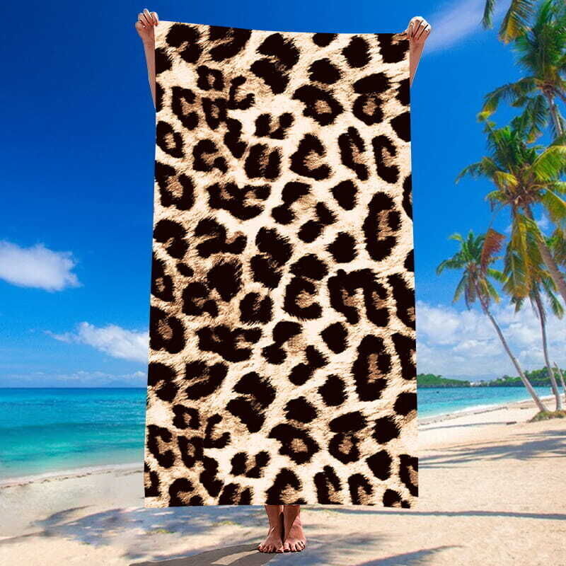Mikrofaser-strandtuch 180 X 90 Cm, Leopardenmuster, Extrem Saugfähig Und Leicht – Ulisem