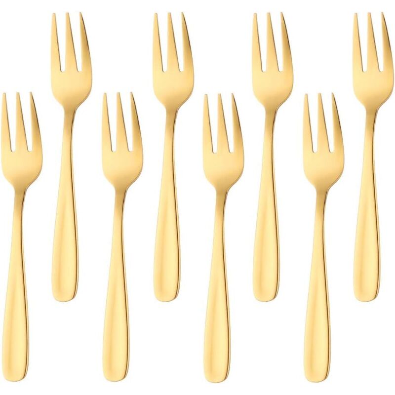 Kuchengabel Aus 18/10 Edelstahl, 3 Zinken, Elegante Und Langlebige Goldspiegel-oberfläche - Ulisem
