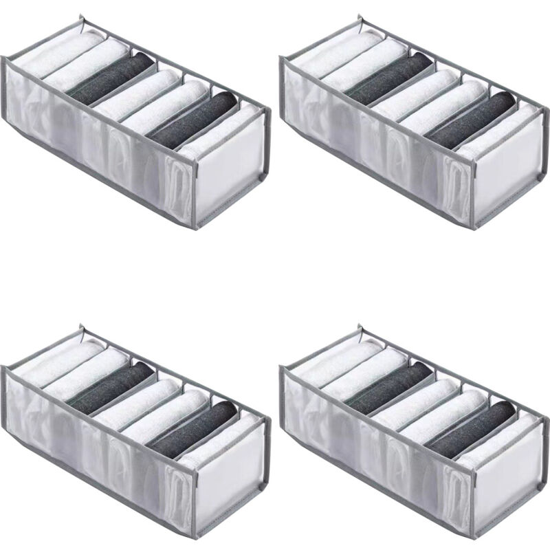 Kleiderschrank-organizer, 4 Faltbare Boxen, Vliesstoff, Anthrazitgrau, 35 X 25 X 18 Cm - Ulisem