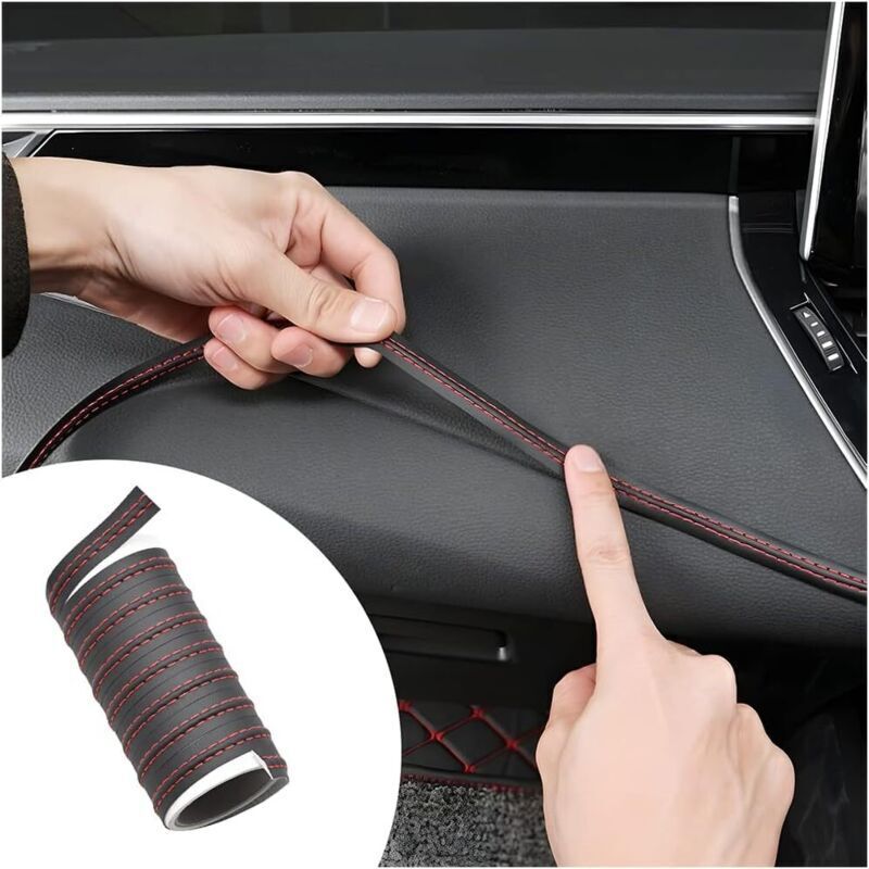 Dekorative Zierleiste Für Den Fahrzeuginnenraum – 2 M Langer Roter Klebestreifen, Einfache Anbringung, Elegantes Finish – Ulisem