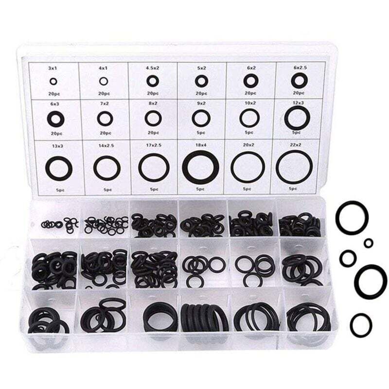 225-teiliges Set Schwarzer O-ringe Aus Gummi – 18 Verschiedene Größen – Vibrationsdämpfung – Ulisem