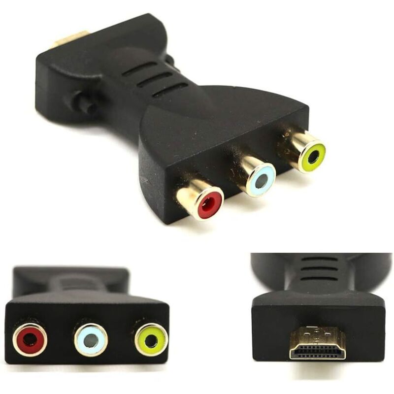 3-in-1 Hdmi-zu-composite-rca-adapter Für Fernseher – Hd-audio-/video-konverter, Kabel Inklusive, Kompakt, Plug-and-play – Ulisem