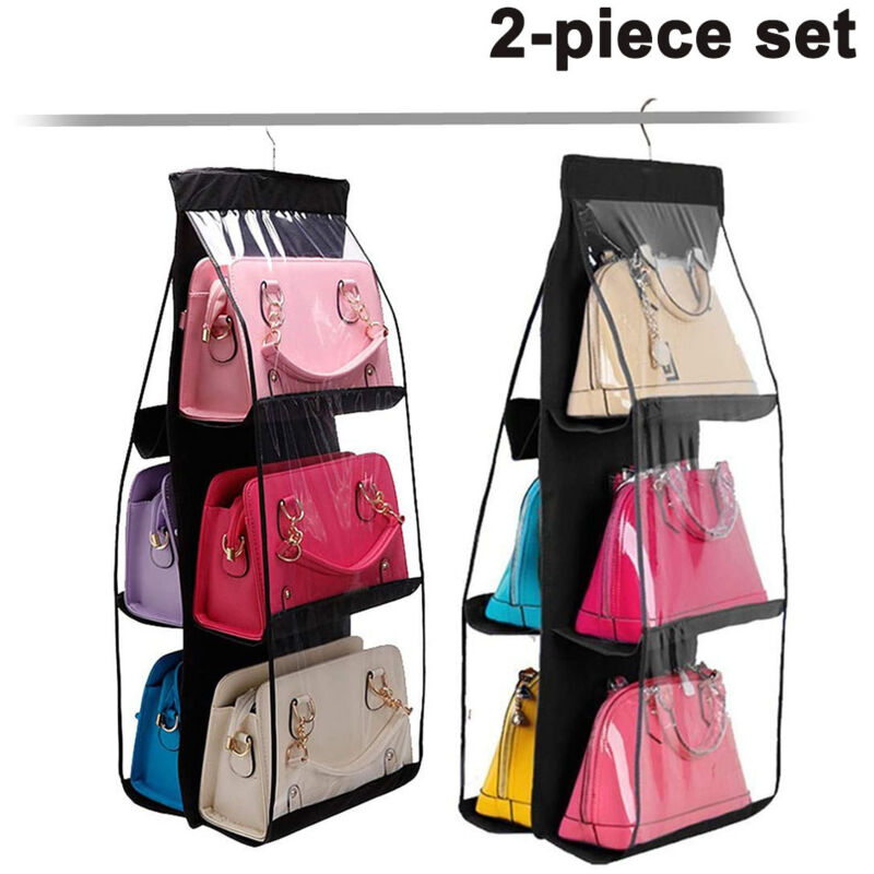 Hängende Handtaschen-organizer, 2er-set Mit 6 Fächern, Staubdicht, Strapazierfähig Und Leicht - Ulisem