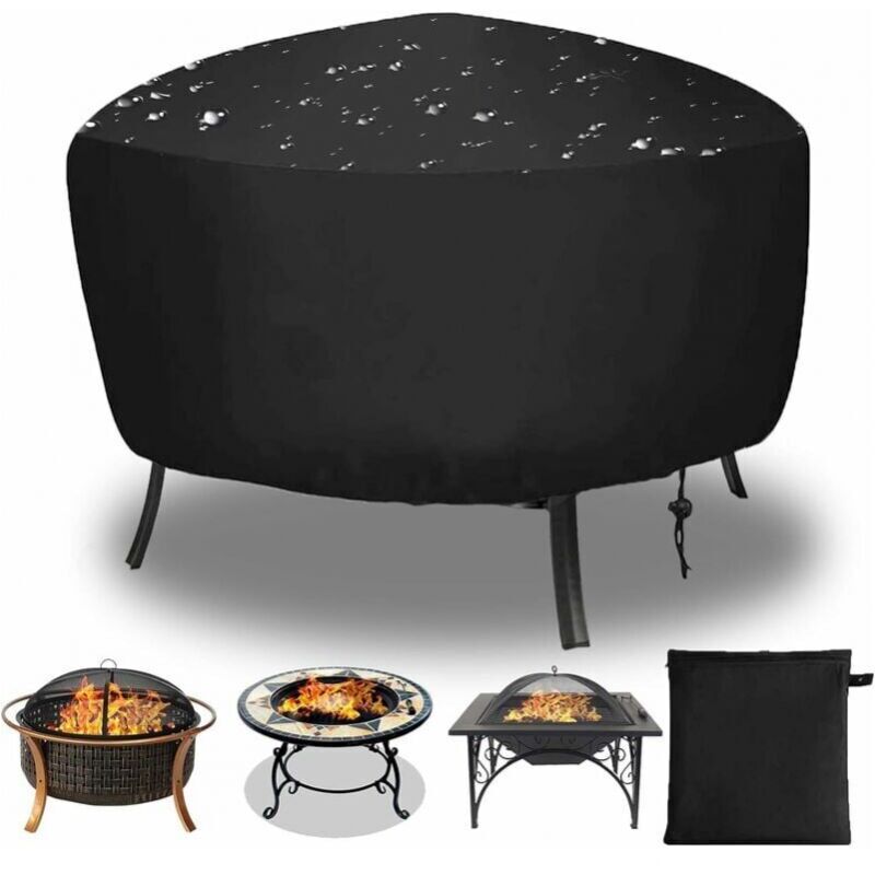 Schutzhülle Für Runde Feuerstelle 80 X 65 Cm Aus Wasserdichtem, Uv- Und Windbeständigem Oxford-gewebe Mit Kordelzug - Ulisem