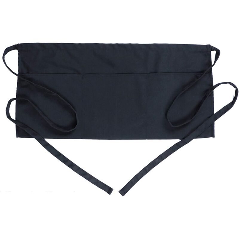 Kellnerschürze Mit 3 Taschen, Wasserabweisendes Polyester, Verstärkte Nähte, Langer Gürtel, Professionelle Halbschürze – Ulisem