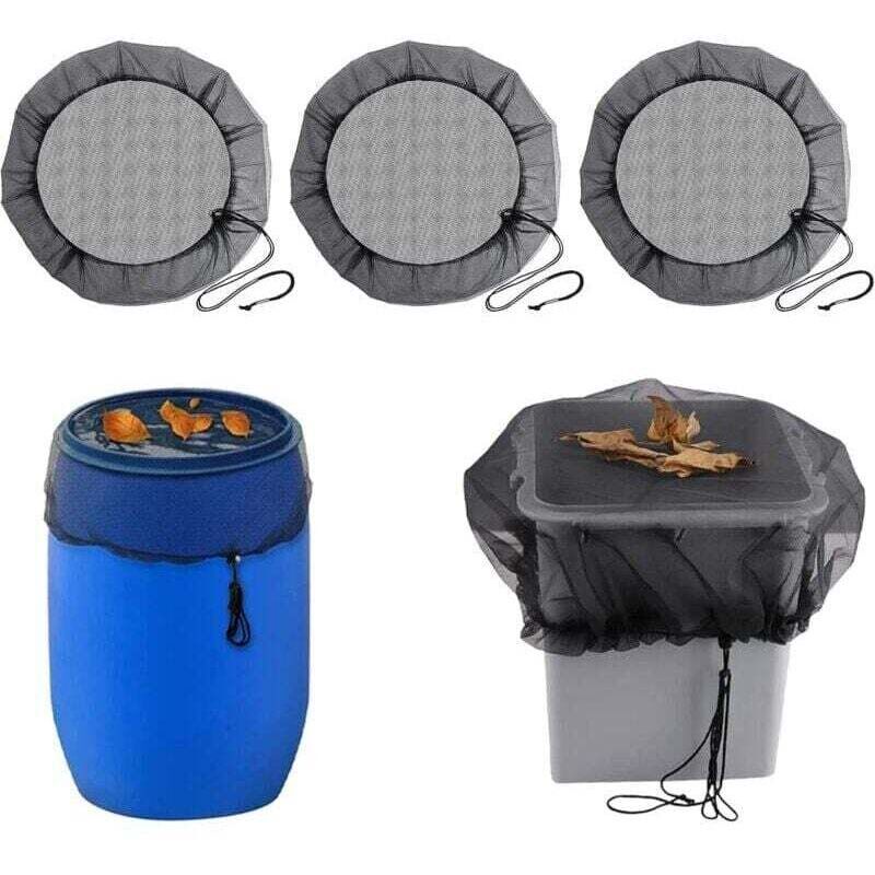 Regenwassertank-schutznetz, 3er-set, 80 Cm Durchmesser, Mit Verstellbarer Kordel Und Befestigungsmaterial - Ulisem