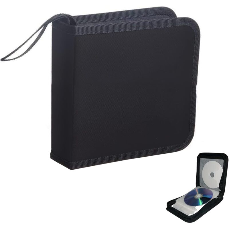 Kompakte Schwarze Cd/dvd-aufbewahrungsbox Mit 40 Fächern Für Auto, Büro Und Wohnzimmer – Optimale Platzersparnis – Ulisem