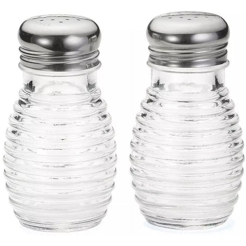 Salz- Und Pfefferstreuer Aus Glas Mit Bienenmotiv Und Edelstahldeckeln, 2er-set - Ulisem