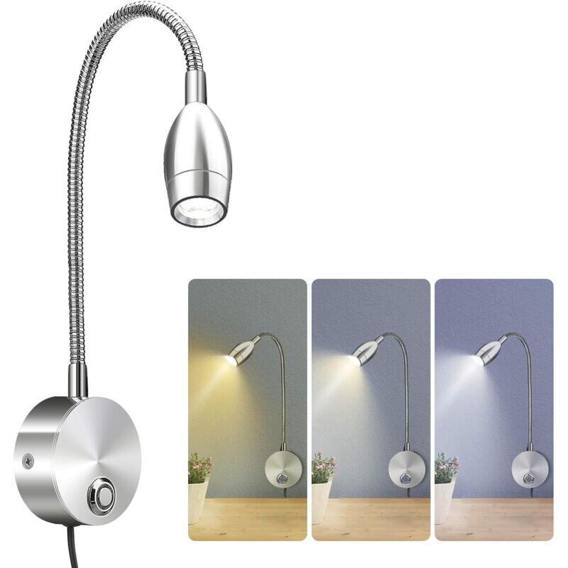 Verstellbare Led-leselampe Mit 360° Flexiblem Arm – Ideal Für Nachttisch, Schreibtisch Oder Kleiderschrank, Elegantes Und Modernes Design – Ulisem