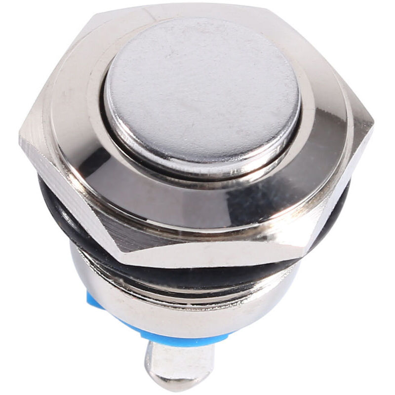 Wasserdichter Ein-/ausschalter, 16 Mm, Silberfarbenes Metall, 12 V, Ideal Für Auto- Und Fahrzeughupen -ulisem
