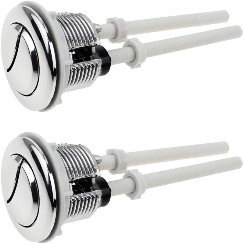 38-mm-doppelspültaster Aus Chrom, 2er-pack, Silberfarben - Ulisem