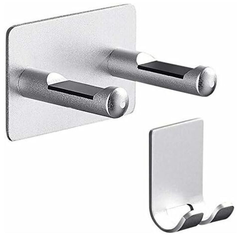 Wandhalterung Für Haartrockner, Silberfarbenes Aluminium, Inklusive Wasserfestem Kleber Und Stecker – Ulisem