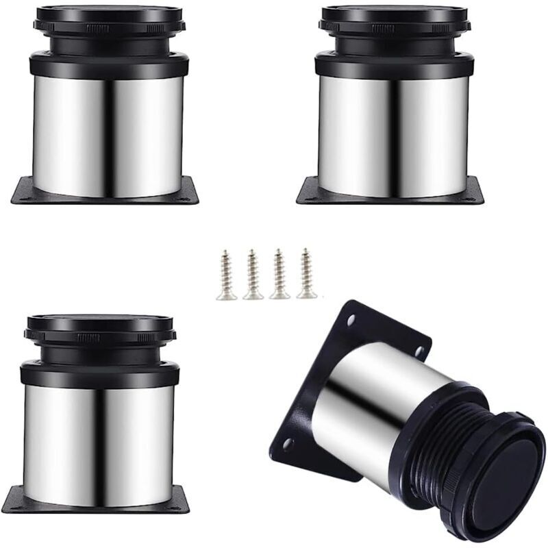 Verstellbare Möbelfüße Aus Edelstahl – 4er-set, 50 X 60 Mm, Ideal Für Küche, Büro Und Arbeitsplatte – Ulisem