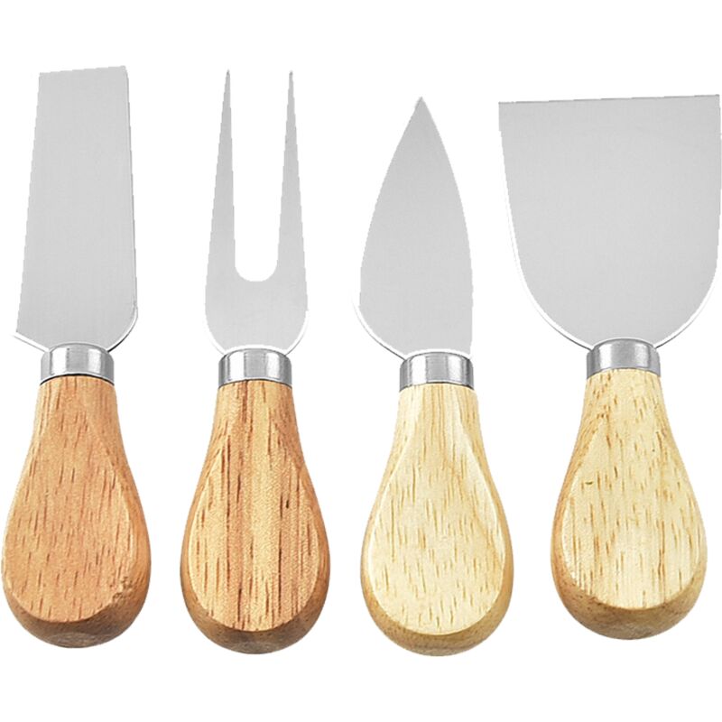 4-teiliges Käsemesser-set Mit Griffen Aus Akazienholz Und Klingen Aus Edelstahl – Elegantes Und Funktionales Verkostungsset – Ulisem