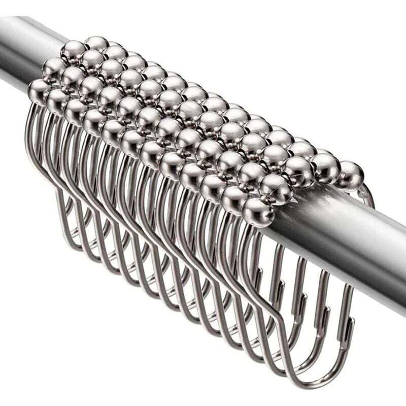 Duschvorhangringe Aus Edelstahl, 12er-set, Leichtgängiges Gleitsystem, Maße 75 X 40 Mm – Ulisem