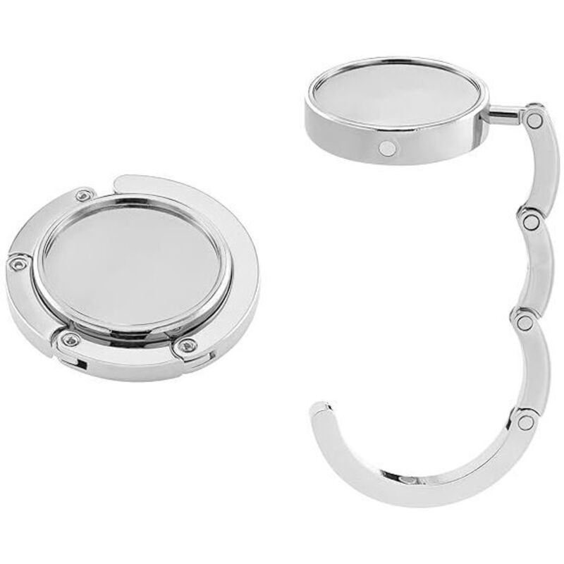 Klappbarer Metall-handtaschenhaken, 4er-set, Silber, Ideal Für Büro Oder Tisch, Praktischer Und Eleganter Taschenaufhänger - Ulisem