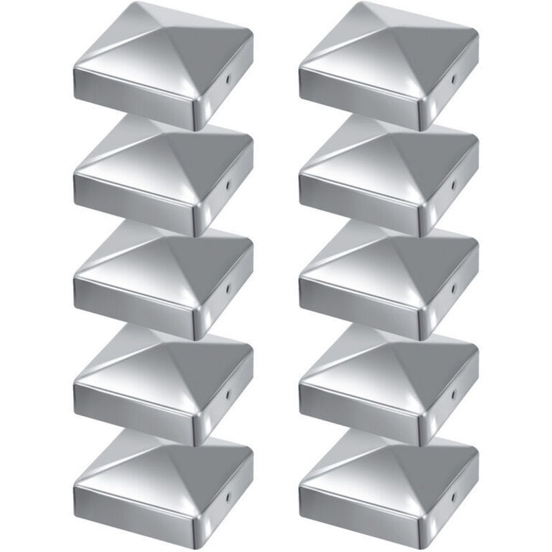 Pyramidenkappen Aus Edelstahl, 100 X 100 Mm, 10er-pack, Silberfarben, Für Zäune Und Außenkonstruktionen – Ulisem